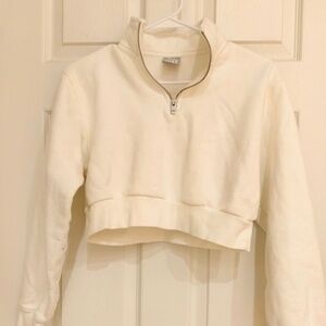 Aritzia TNA Cropped Half-Zip Sweatshirt